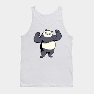 Fitness bodybuilder Panda shows muscles - weight training Tank Top